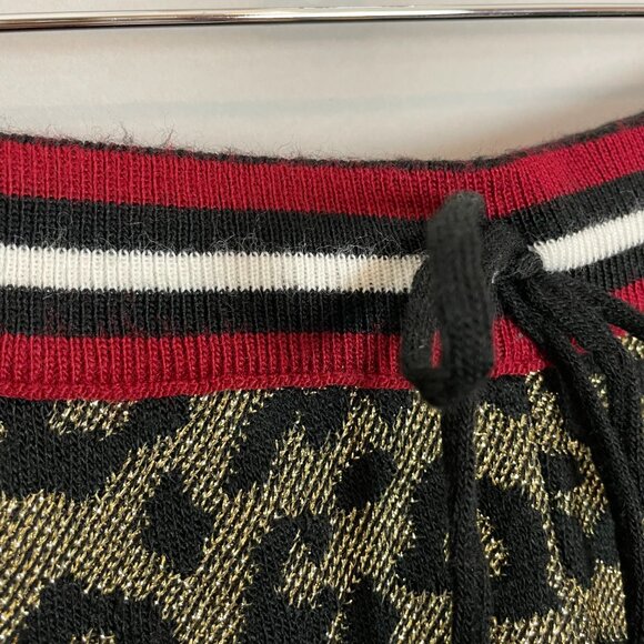 ASOS Track Pants Leopard Print Metallic Women‎ Size Medium Long Tall Knit Lounge - Picture 7 of 11